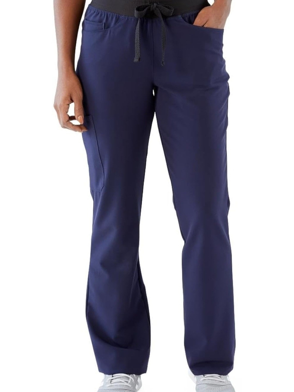 AVE Women's Coastal Seven Pocket Bootcut Navy Scrub Pant Large Petite